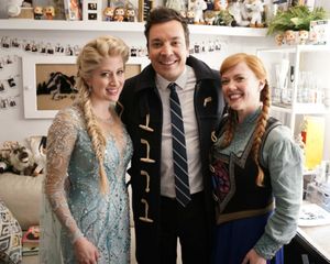Caissie Levy, Patti Murin, and Jimmy Fallon Photo